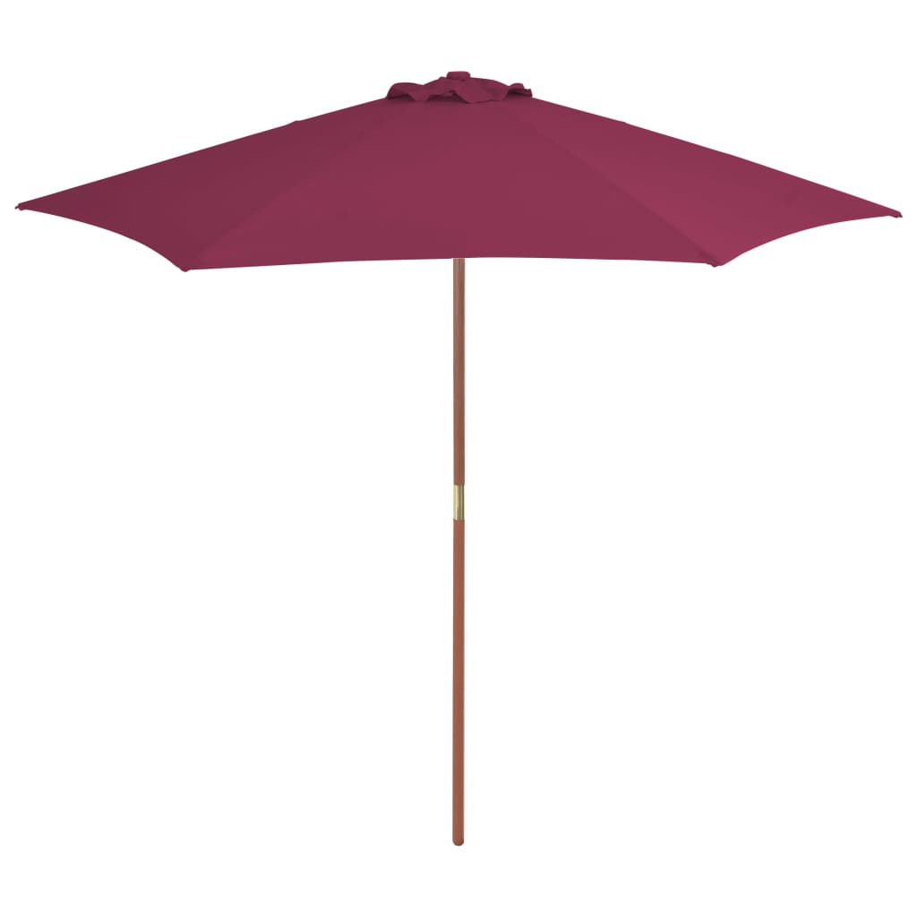 Outdoor Parasol with Wooden Pole Bordeaux Red - 270×244cm