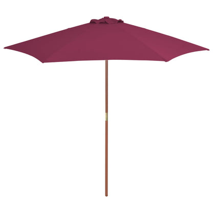Outdoor Parasol with Wooden Pole Bordeaux Red - 270×244cm