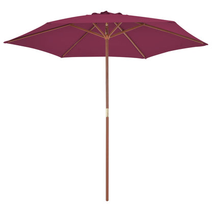 Outdoor Parasol with Wooden Pole Bordeaux Red - 270×244cm