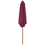 Outdoor Parasol with Wooden Pole  Bordeaux Red