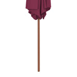 Outdoor Parasol with Wooden Pole  Bordeaux Red