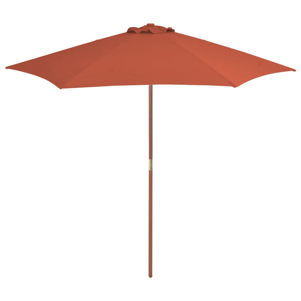  Outdoor Parasol with Wooden Pole 270 cm Terracotta