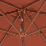 Outdoor Parasol with Wooden Pole 270 cm Terracotta