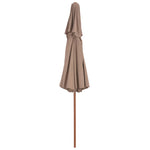 Double Decker Parasol with Wooden Pole 270 cm Taupe