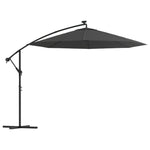 Cantilever Umbrella LED Lights and Steel Pole 300cm Anthracite