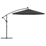 Cantilever Umbrella LED Lights and Steel Pole 300cm Anthracite