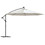 Cantilever Umbrella with LED Lights and Metal Pole 350 cm Sand