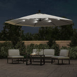 Cantilever Umbrella with LED Lights and Metal Pole 350 cm Sand