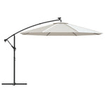 Cantilever Umbrella with LED Lights and Metal Pole 350 cm Sand