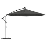 Cantilever Umbrella with LED Lights and Metal Pole 350 cm Anthracite