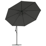 Cantilever Umbrella with LED Lights and Metal Pole 350 cm Anthracite