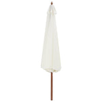 Outdoor Parasol with Wooden Pole 350 cm Sand White