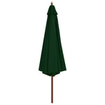 Outdoor Parasol with Wooden Pole 350 cm Green