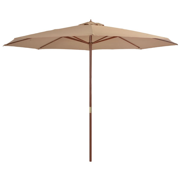  Outdoor Parasol with Wooden Pole 350 cm Taupe