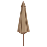 Outdoor Parasol with Wooden Pole 350 cm Taupe