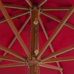 Outdoor Parasol with Wooden Pole 350 cm Burgundy