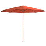 Outdoor Parasol with Wooden Pole 350 cm Terracotta