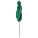 Outdoor Parasol with Wooden Pole  Green