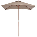 Outdoor Parasol with Wooden Pole - Taupe