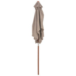 Outdoor Parasol with Wooden Pole - Taupe