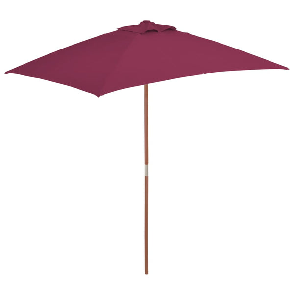  Outdoor Parasol with Wooden Pole Bordeaux