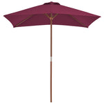 Outdoor Parasol with Wooden Pole Bordeaux