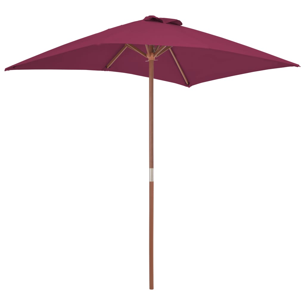 Outdoor Parasol with Wooden Pole Bordeaux