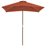 Outdoor Parasol with Wooden Pole Terracotta