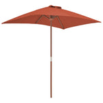 Outdoor Parasol with Wooden Pole Terracotta