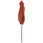 Outdoor Parasol with Wooden Pole Terracotta