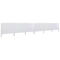 6-panel Wind Screen Fabric White
