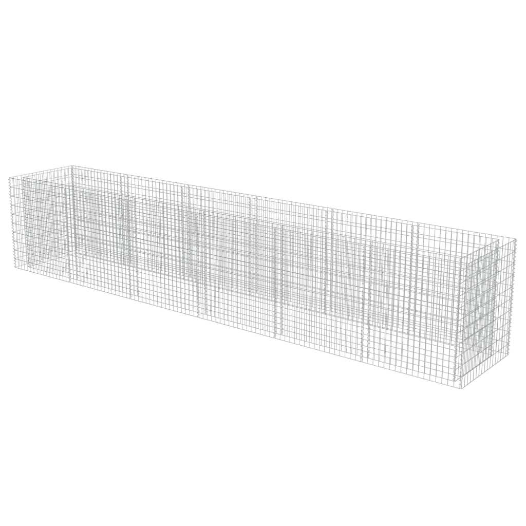 Silver Gabion Planter Galvanised Steel