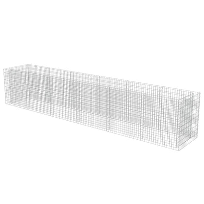 Silver Gabion Planter Galvanised Steel