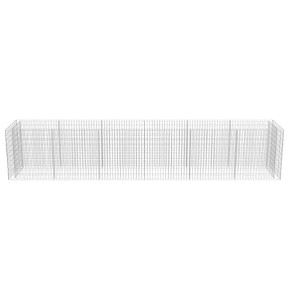 Silver Gabion Planter Galvanised Steel