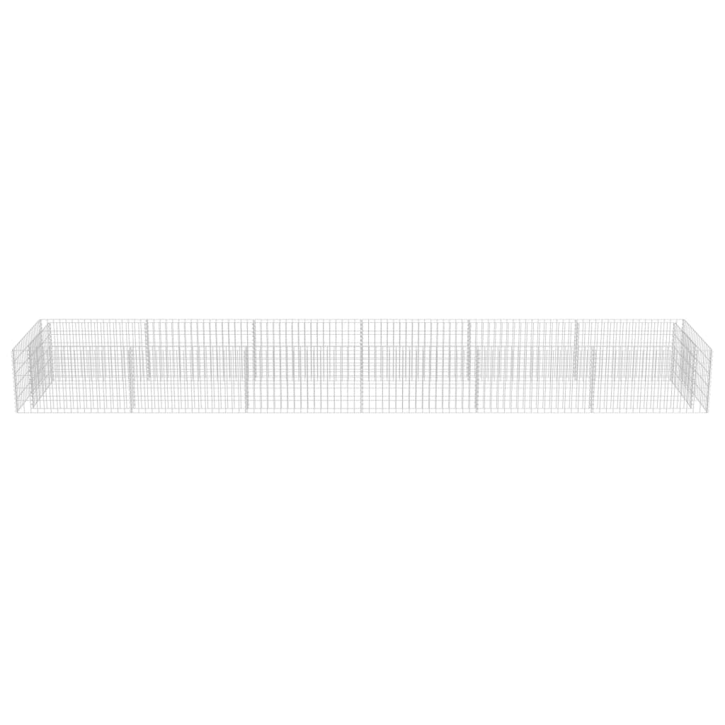 Gabion Planter Galvanised Steel--Silver