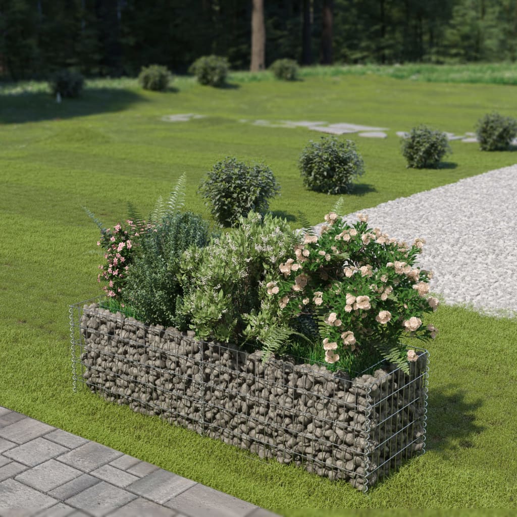 Gabion Planter Galvanised Steel "Silver"