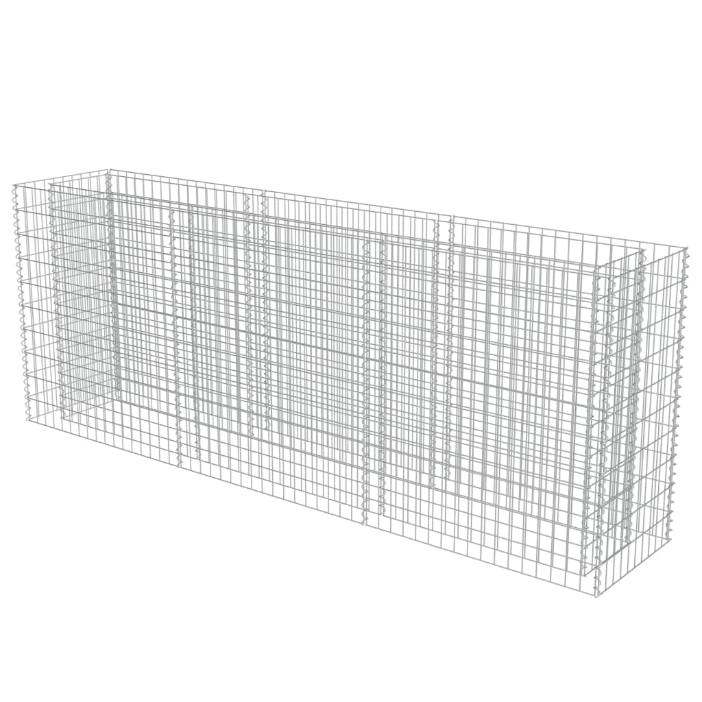 Gabion Planter Galvanised Steel  {Colour Silver}