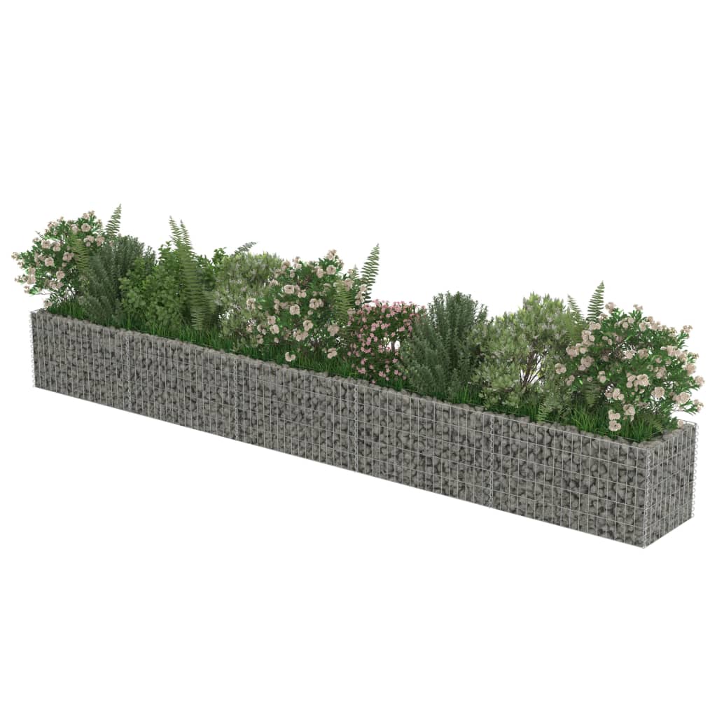Gabion Planter Colour Silver Galvanised Steel