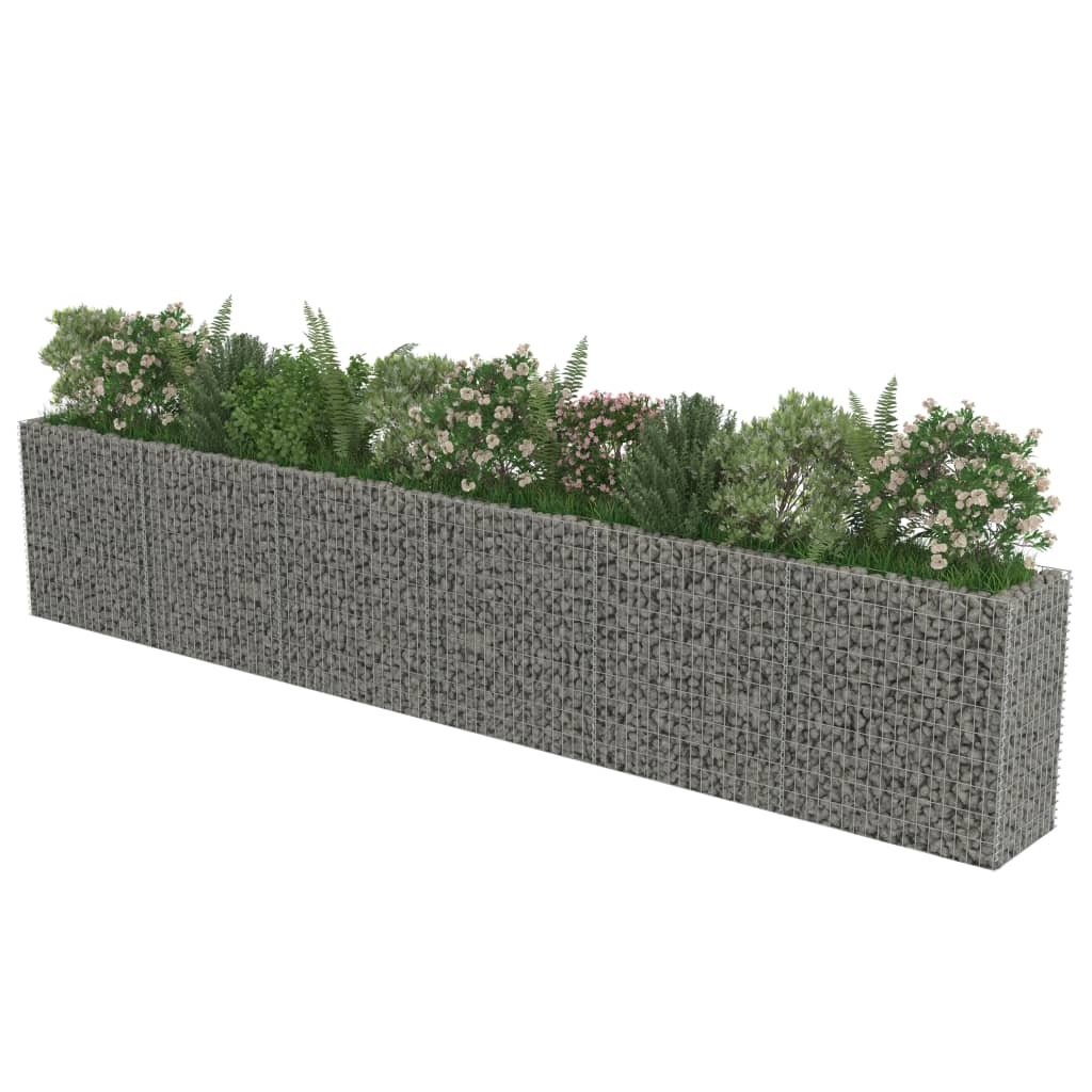 Colour Silver Gabion Planter Galvanised Steel