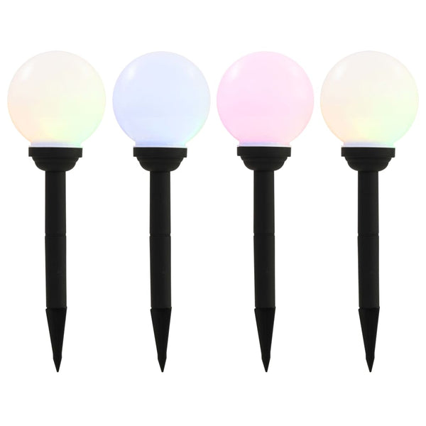  Outdoor Solar Lamps 4 pcs LED Spherical 15 cm RGB