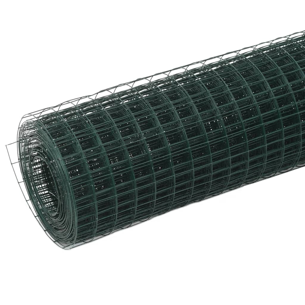 Chicken Wire Fence Steel with PVC Coating  Green M