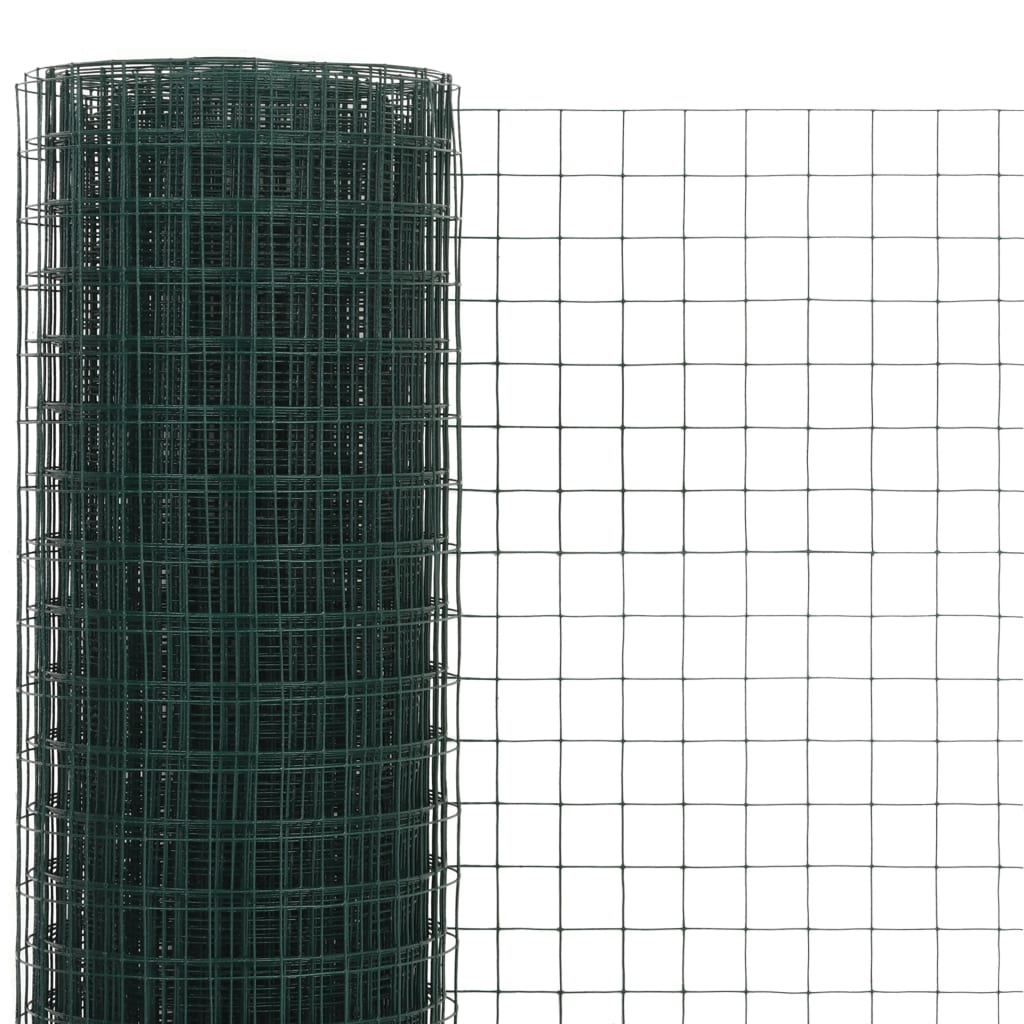 Chicken Wire Fence Steel with PVC Coating  Green M