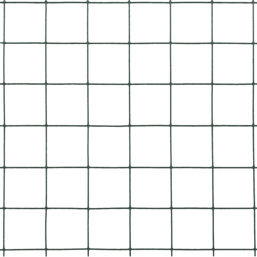 Chicken Wire Fence Steel with PVC Coating  Green M
