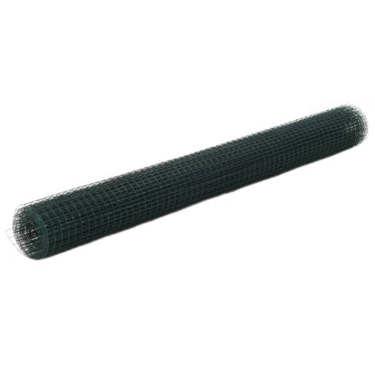Chicken Wire Fence Steel with PVC Coating  Green XL