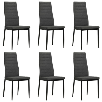 Dining Chairs 6 pcs Dark Grey Fabric