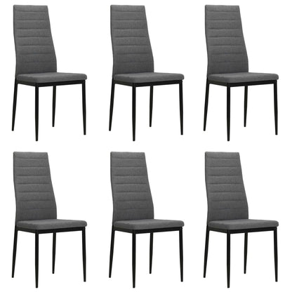 Dining Chairs 6 pcs Light Grey Fabric - 43×44×96cm