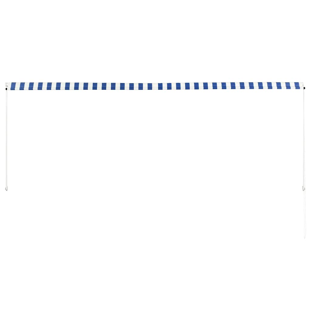 Retractable Awning Blue and White XXL