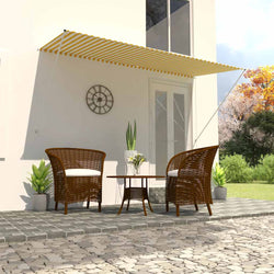 Retractable Awning Yellow and White XL
