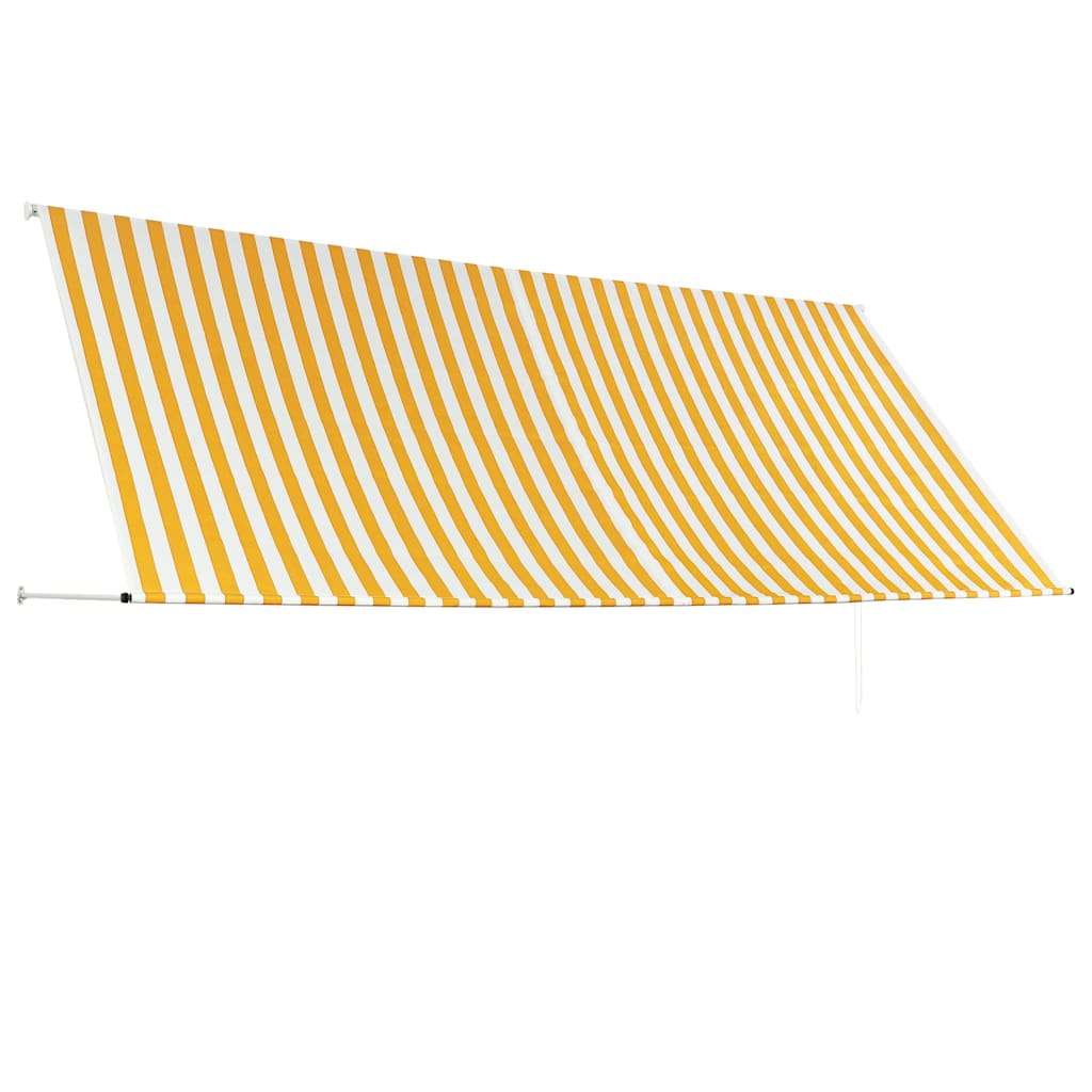 Retractable Awning Yellow and White XXL