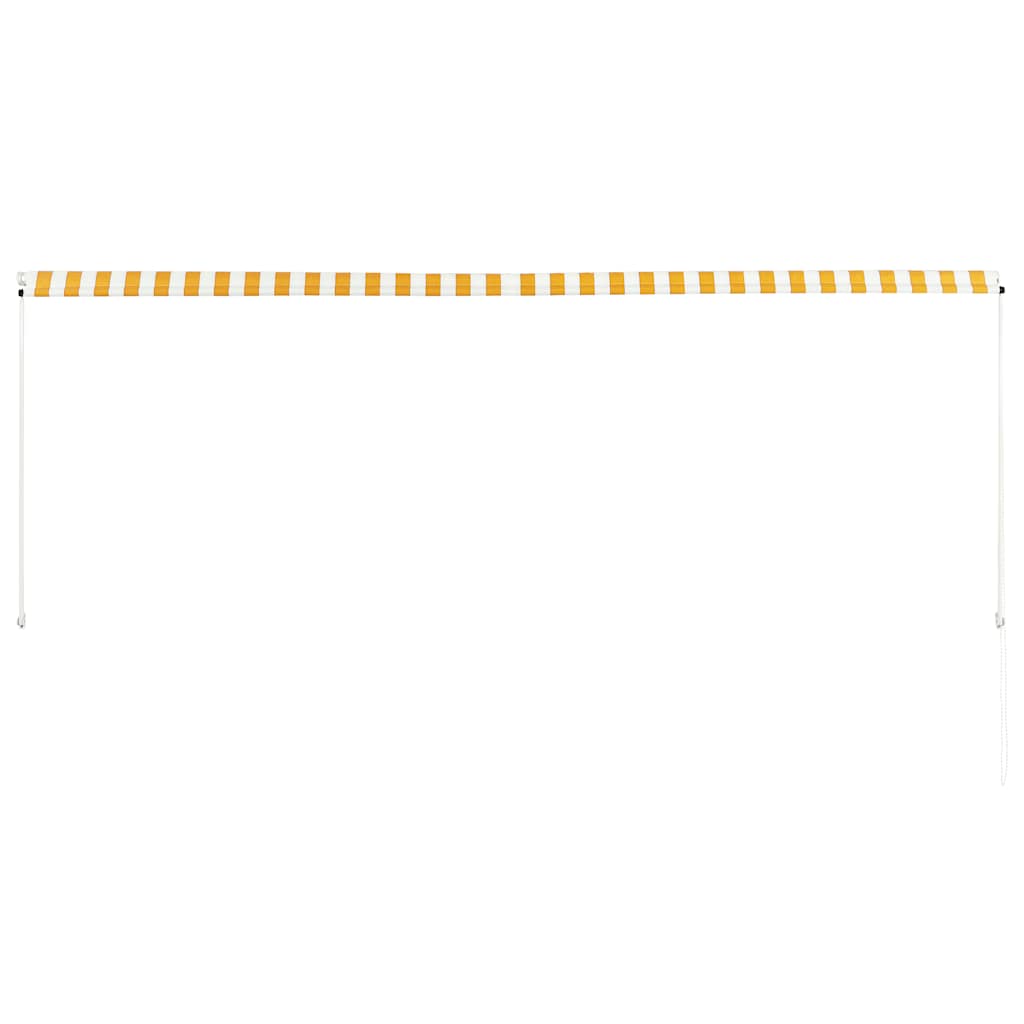 Retractable Awning Yellow and White XXL